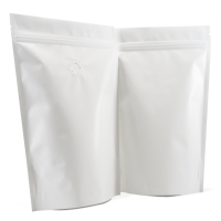 250g Stand up pouches with valve in matt white