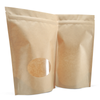 250 Side Gusset Bags with Valve and Tin Tie, Natural Kraft