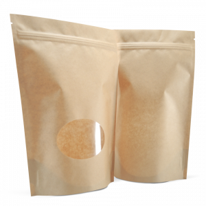 250 Side Gusset Bags with Valve and Tin Tie, Natural Kraft