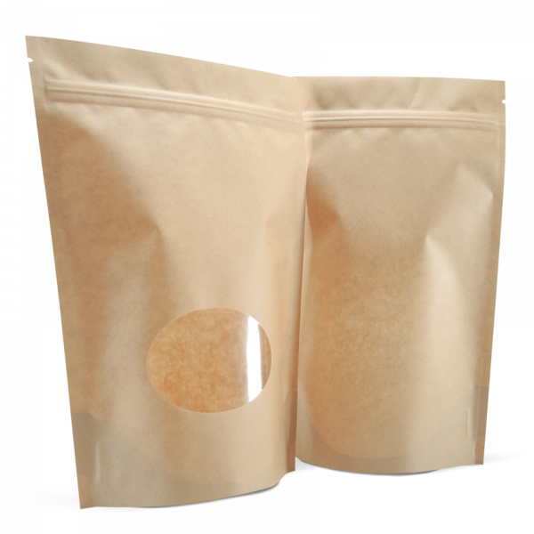 250 Side Gusset Bags with Valve and Tin Tie, Natural Kraft