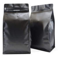 500g Box Bottom Bags Matte Black with valve