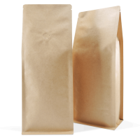 250 Side Gusset Bags with Valve and Tin Tie, Natural Kraft