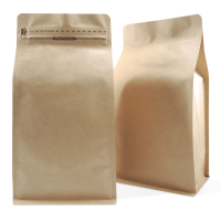 250 Side Gusset Bags with Valve and Tin Tie, Natural Kraft