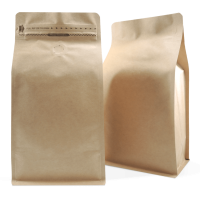 250 Side Gusset Bags with Valve and Tin Tie, Natural Kraft