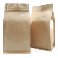 250 Side Gusset Bags with Valve and Tin Tie, Natural Kraft