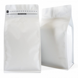 500g Box Bottom Bags White with valve Matt