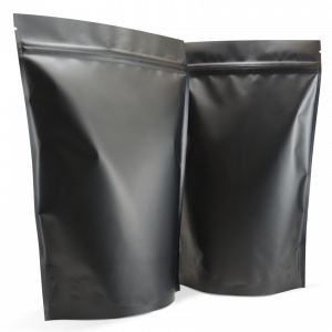 500g stand up pouch in matt black