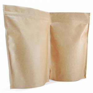 250 Side Gusset Bags with Valve and Tin Tie, Natural Kraft