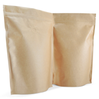 250 Side Gusset Bags with Valve and Tin Tie, Natural Kraft