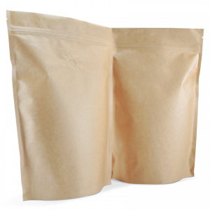 250 Side Gusset Bags with Valve and Tin Tie, Natural Kraft