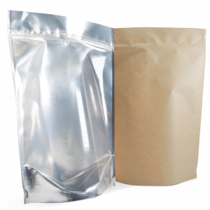250 Side Gusset Bags with Valve and Tin Tie, Natural Kraft