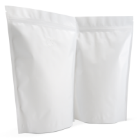 500g Stand up pouch with valve in matt white