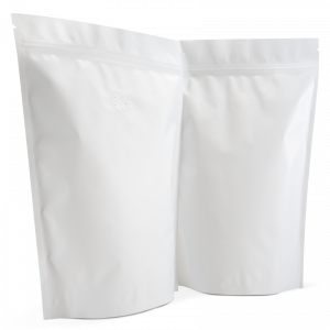 500g Stand up pouch with valve in matt white