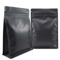 250g recyclable box bottom bag with valve in matt black