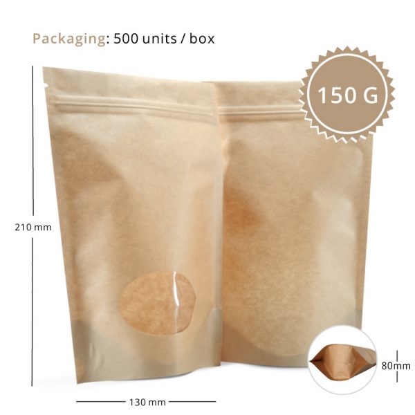 150g Stand up Pouches with Oval Window - Image 2