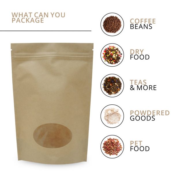 250g Stand Up Pouches with Window - Image 4