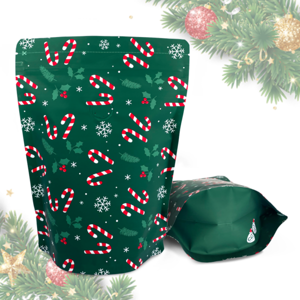 250g Christmas Stand Up Pouches with Zip and Valve