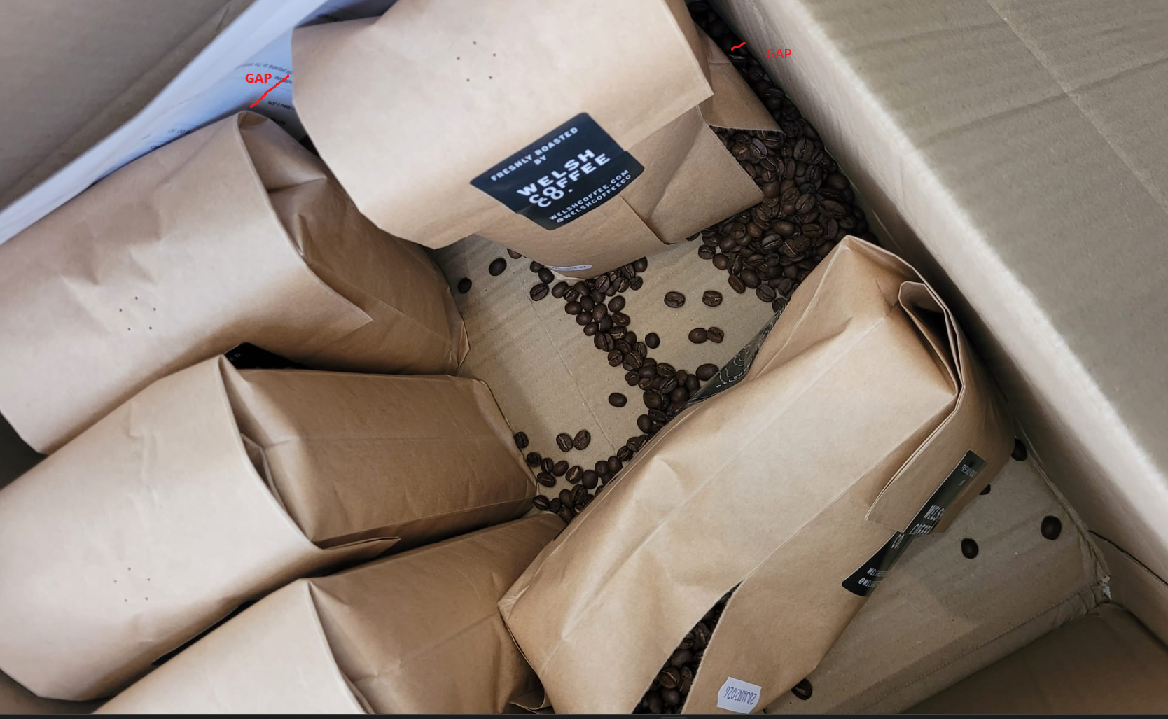Example of coffee bag with burst seal