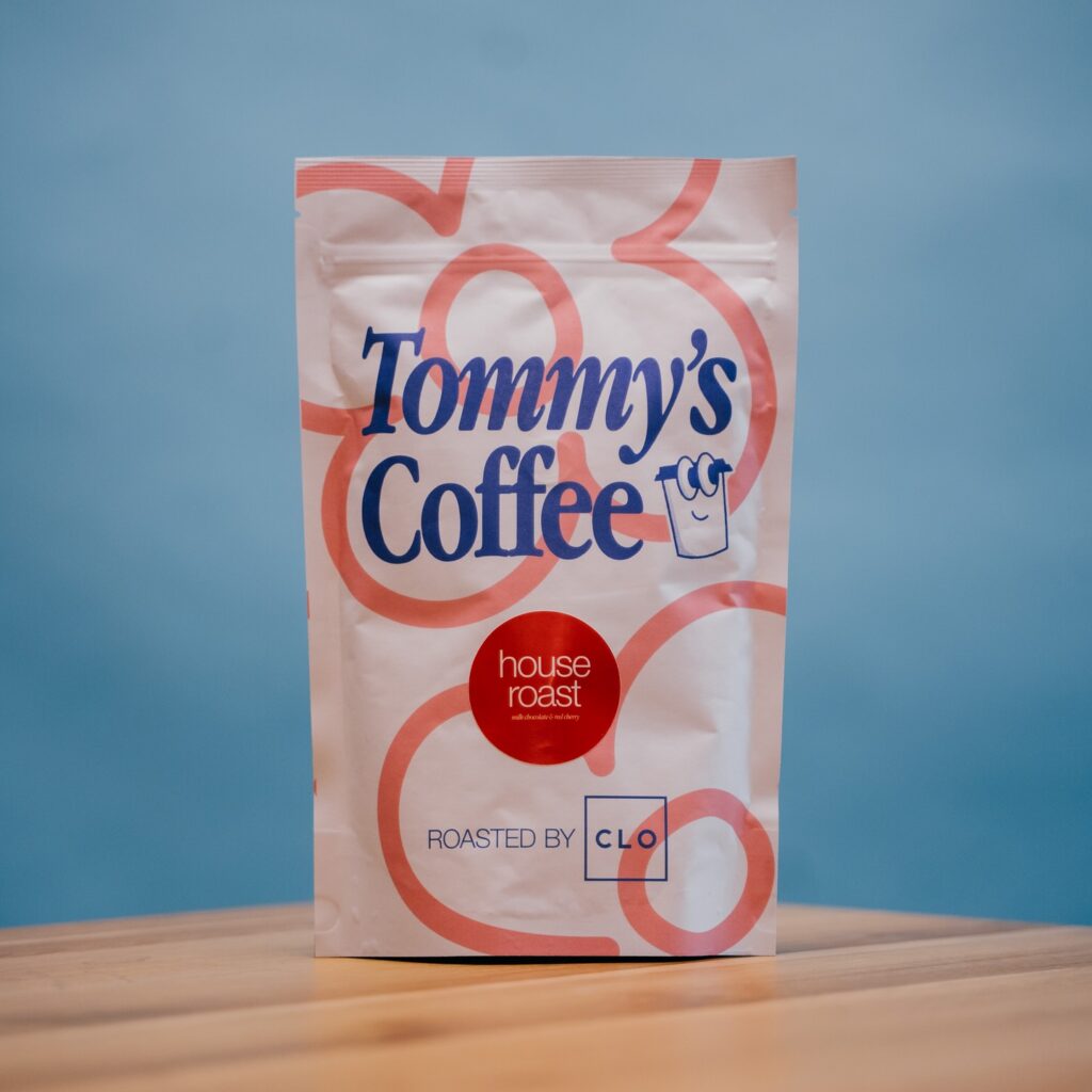 Short-run printed kraft coffee bag, front panel