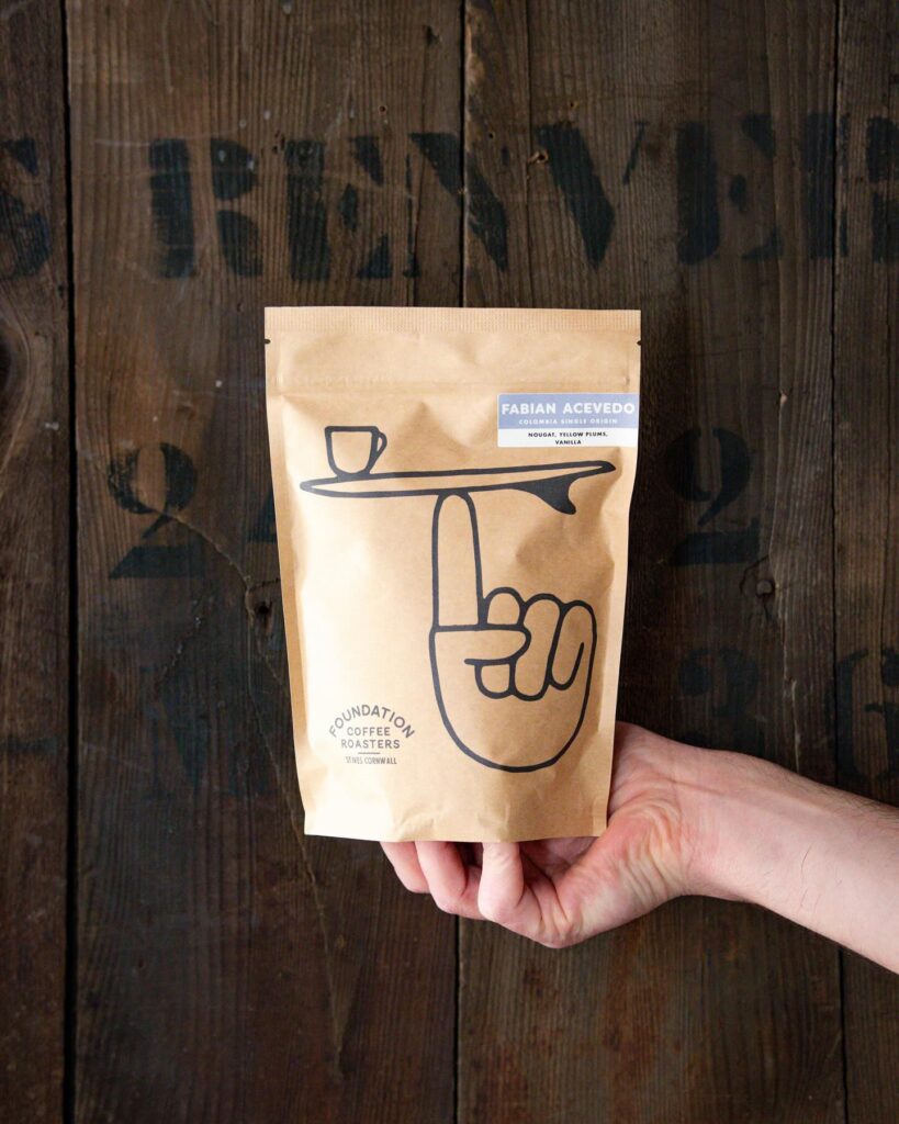 Natural kraft foil-lined coffee bag with short-run print